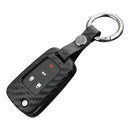 Capa de couro e silicone para chave de carro com fivela para Chevrolet