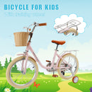 Bicicleta infantil de 18 polegadas para meninos e meninas (7 a 9 anos) com cesta.