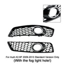 2009-2013 Audi A3 8P Honeycomb Front Bumper Fog Light Grille Grill Cover