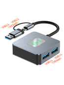 4-i-2 Type-C + USB til USB3.2*4 Interface Hub Adapter Dock for MacBook iPad 15