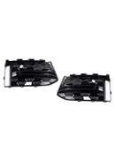 2023+ Audi A6 C8PA S-Line S6 2PCS Front Bumper Fog Light Grille Trim Black