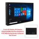7-Zoll-HD-IPS-Display, VGA/AV/HDMI-Schnittstelle, Raspberry Pi PC-Überwachungsbildschirm