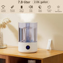 Luftfukter for store soverom (7,8 l), med UV-sterilisering, duftolje, 2 uttak