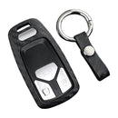 Capa para chave de carro em couro e silicone com fivela para Audi