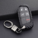 Capa para chave de carro em couro e silicone com fivela para Jeep