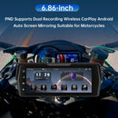 6,86-Zoll-PND-Display mit kabelloser CarPlay- und Android Auto-Bildschirmspiegelung für Motorräder