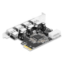HUB 2.0 PCIE to USB 2.0 expansion card Moschip adapter card 4PIN power supply