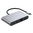 4 i 1 dokkingstasjon TYPE-C til RJ45 100M HDMI USB3.0 PD grensesnitthub
