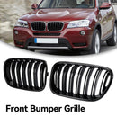2011-2014 BMW X3 F25 Doppellinie Glänzend Schwarz Frontstoßstangen-Nierengrill