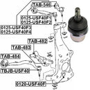 Forreste, nederste styreknap Spindelkugleled til 2007-2016 Lexus LS460 2WD RWD 43201-59045 Generisk