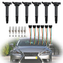 2007-2015 Lexus GS350 RX350 LS600H Toyota Sienna 6 bobinas de ignição + conector + vela de ignição UF487 90919-02251