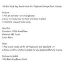 Perforated Wall Hook Set Garage Tool Storage Pegboard 100pieces J Hook Locking Plastic