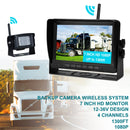 7" Wireless AHD 1080P Display 1CH Rear View Backup Camera Set for Truck Trailers