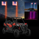 Rzr offroad jeep rinoceronte sandrail pode am buggy utv 2x4ft rgb led app chicote luzes antena com bandeira controle remoto universal