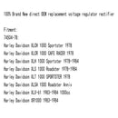 Regulator likeretter Egnet for SPORTSTER XL XLH XLS XLT XLC XLCH 1000