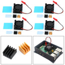 Double Dual Cooling Fan Quadratisches Lüfter Modul mit Kühlkörper für Raspberry Pi 4B 3B+