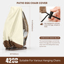 Patio Egg Chair Cover Outdoor Hanging Double Basket Egg Swing Cover Waterproof