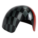 Spiegelabdeckung schwarz/grau kariert rot für MINI Cooper Hardtop F55 F56 Generic