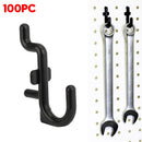 Perforated Wall Hook Set Garage Tool Storage Pegboard 100pieces J Hook Locking Plastic