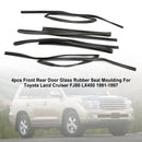 Toyota Land Cruiser FJ80 LX450 1991-1997 tira de borracha de vidro do selo da porta de 4 partes