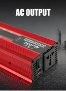 Bil Power Converter Inverter DC 12V til AC 220V LCD 2000W Transformer LED Display